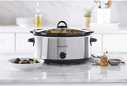 7 Quart Oval Manual Slow Cooker – Stainless Steel - Curated Catalog U2