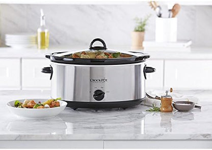 7 Quart Oval Manual Slow Cooker – Stainless Steel - Curated Catalog U2