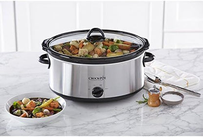 7 Quart Oval Manual Slow Cooker – Stainless Steel - Curated Catalog U2