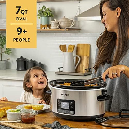 7 Quart Portable Programmable Slow Cooker with Timer - Curated Catalog M3