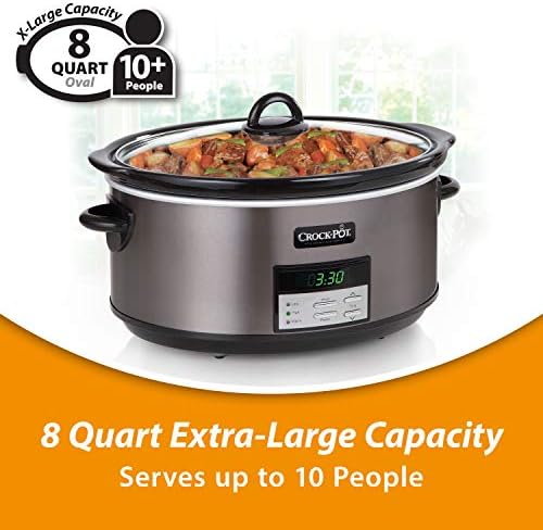 8 Quart Programmable Slow Cooker with Auto Warm - Curated Catalog I0