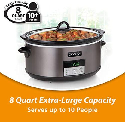 8 Quart Programmable Slow Cooker with Auto Warm - Curated Catalog I0