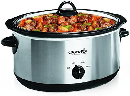 7 Quart Oval Manual Slow Cooker – Stainless Steel - Curated Catalog U2