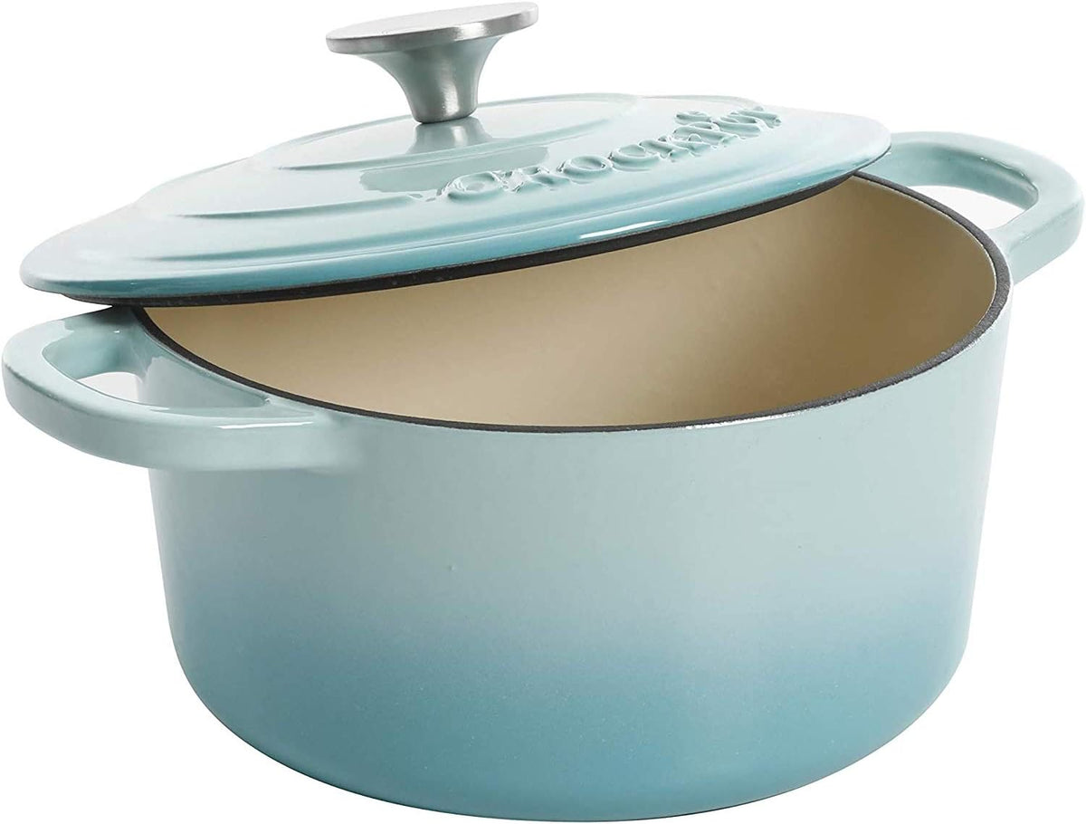 3 Quart Enameled Cast Iron Dutch Oven – Aqua - Curated Catalog B5