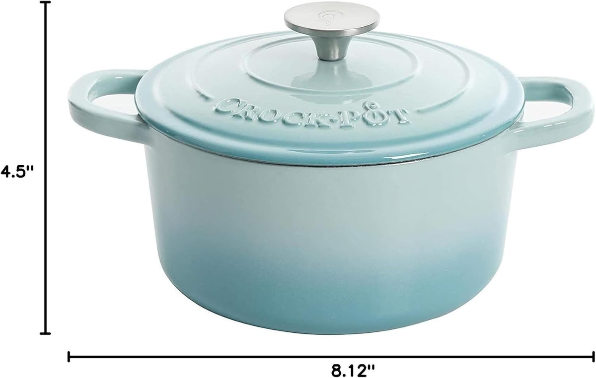 3 Quart Enameled Cast Iron Dutch Oven – Aqua - Curated Catalog B5