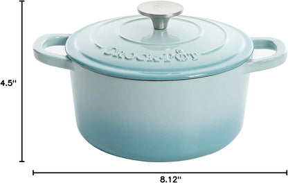 3 Quart Enameled Cast Iron Dutch Oven – Aqua - Curated Catalog D1