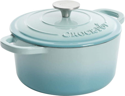 3 Quart Enameled Cast Iron Dutch Oven – Aqua - Curated Catalog B5
